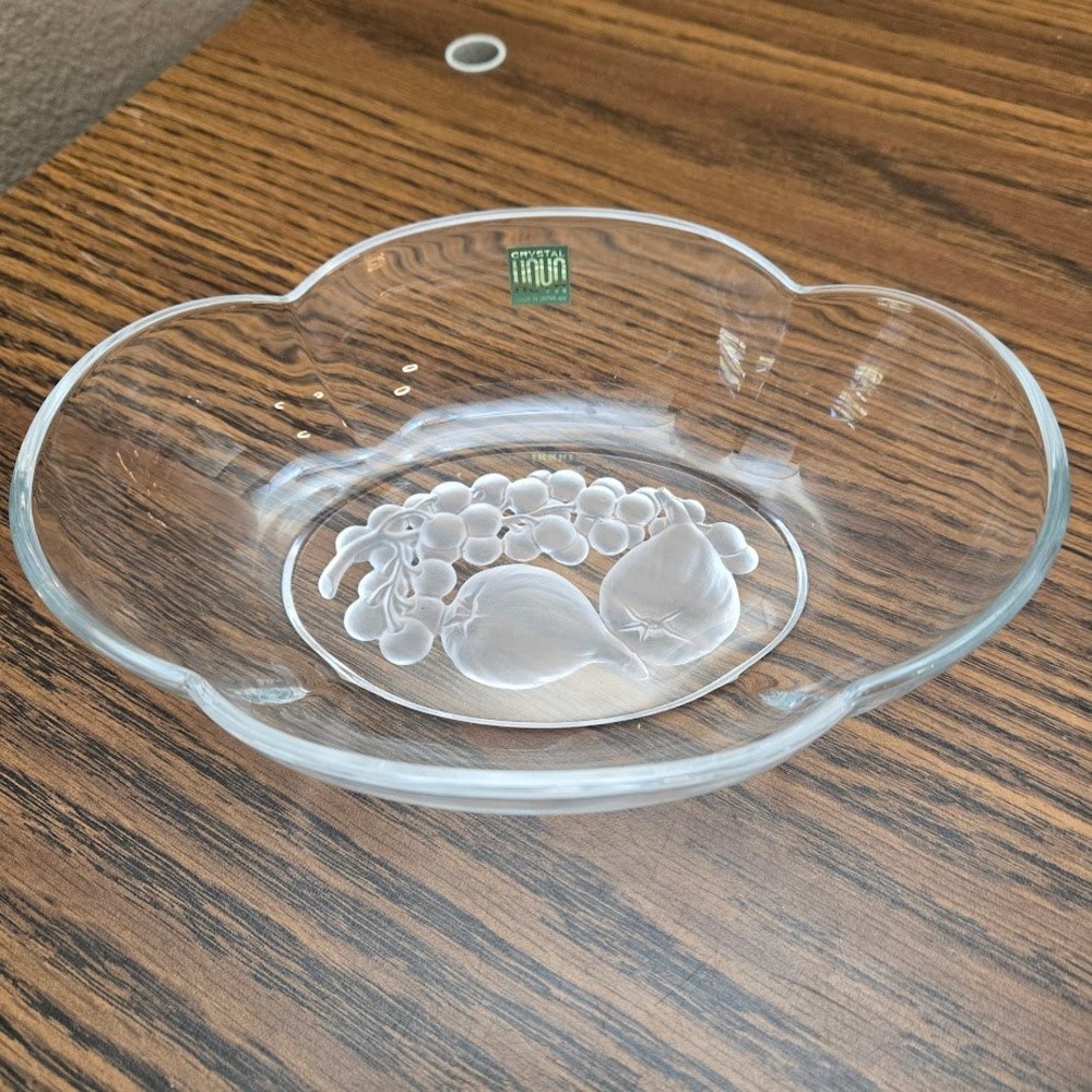 HOYA Crystal VTG Hoya (Mikasa) Pomona Crystal Oval Bowl‎